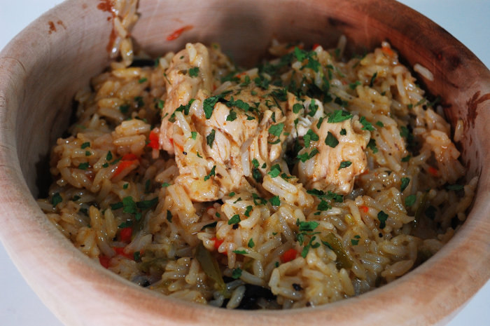 ARROZ CAJÚN CON POLLO Y VERDURAS